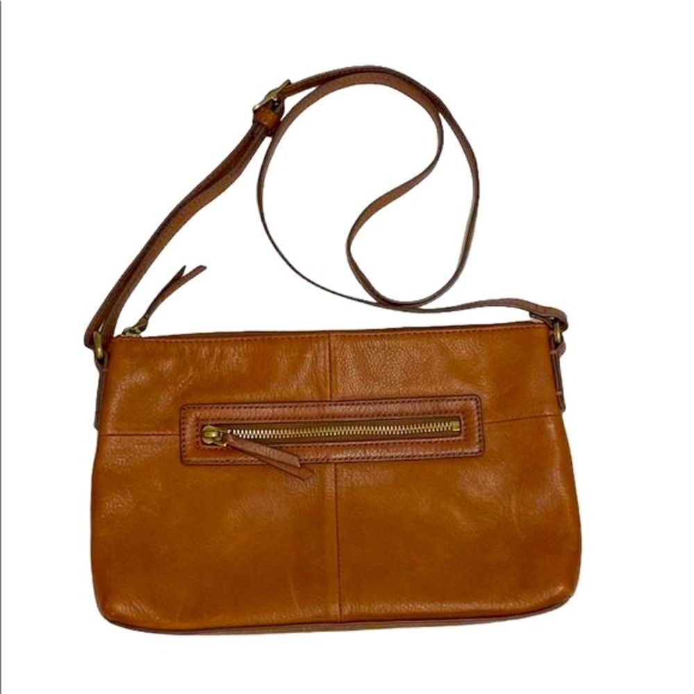 Margot Cognac slim Crossbody purse A27